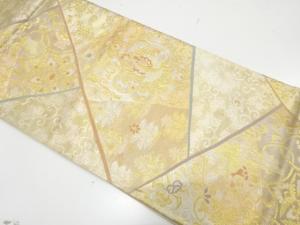 未使用品　切りばめ風　鳳凰に華紋織り出し袋帯(未仕立て)
